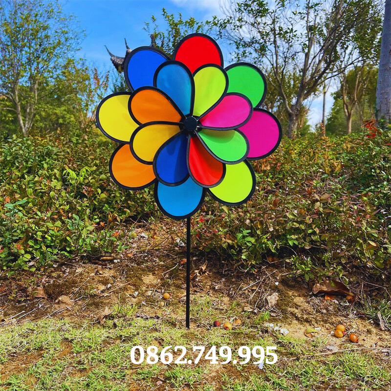 Chong chóng cây 8 cánh 2 tầng  - Chong chóng trang trí- Chong chóng mầm non