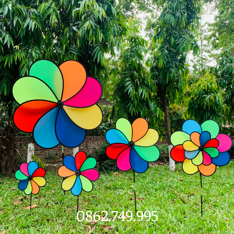 Chong chóng cây 8 cánh 2 tầng  - Chong chóng trang trí- Chong chóng mầm non