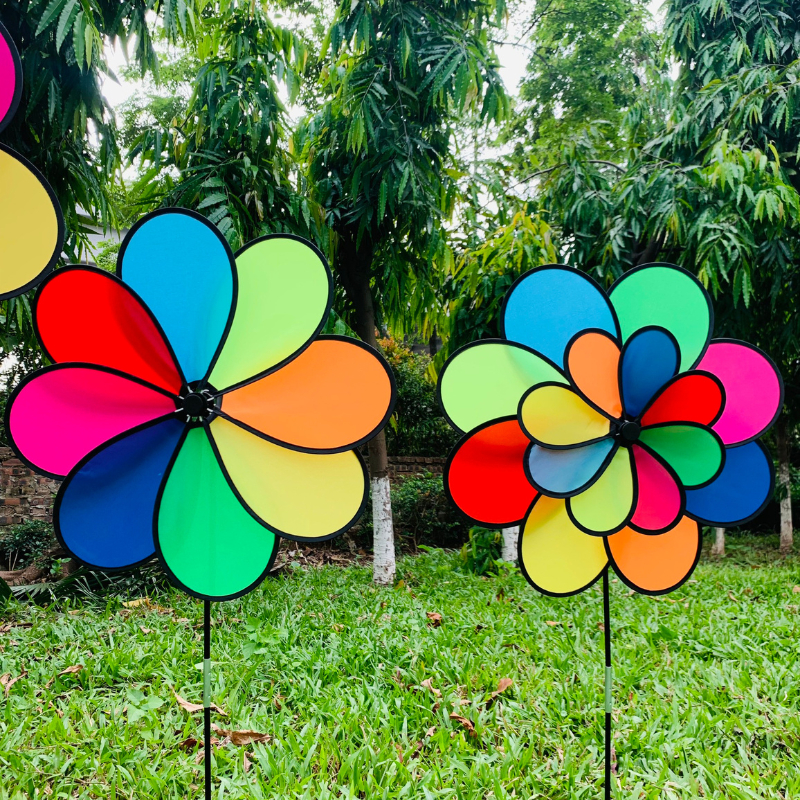 Chong chóng cây 8 cánh 2 tầng  - Chong chóng trang trí- Chong chóng mầm non