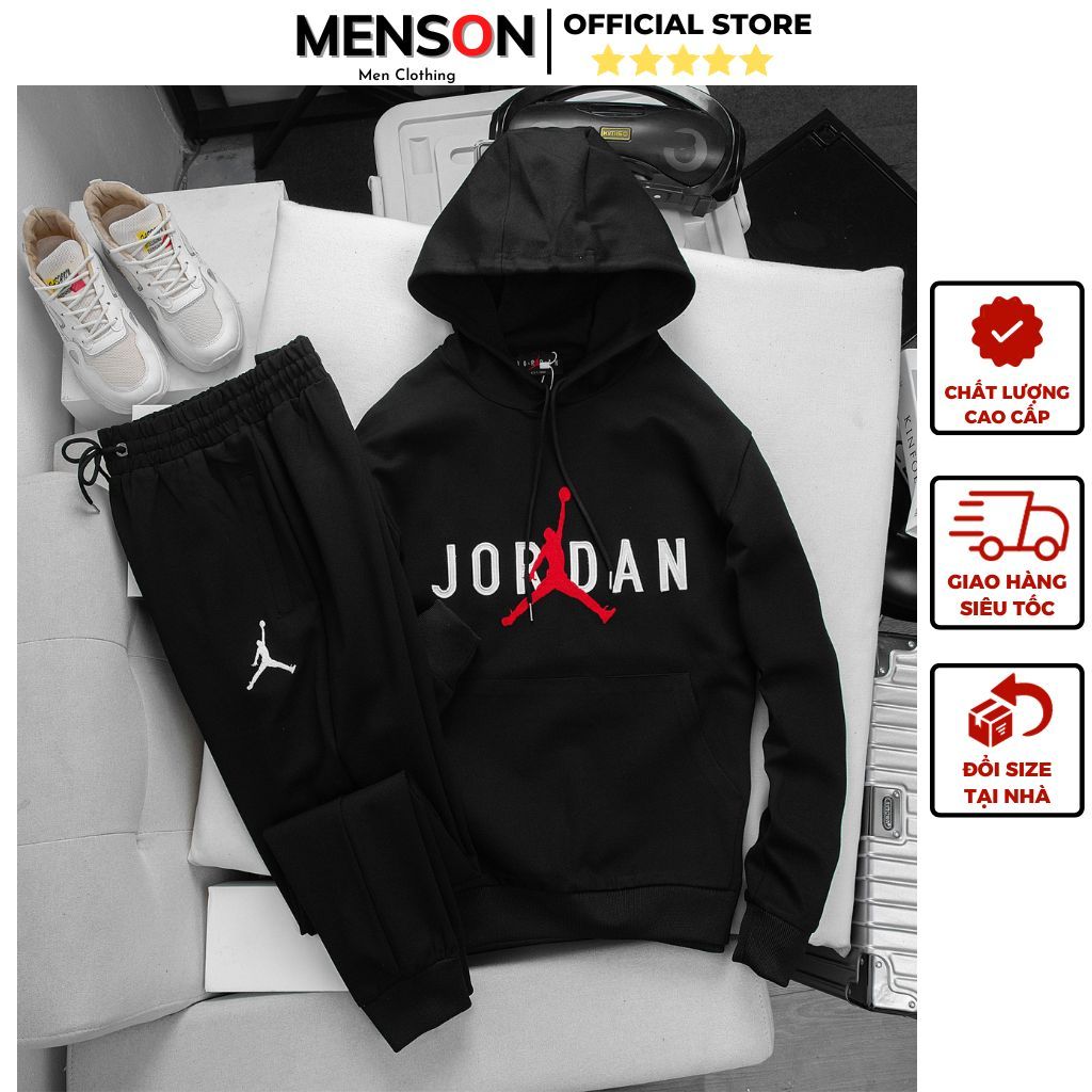 Set bộ thu đông nam có mũ dài tay cao cấp Menson MD29 Bộ thể thao thu đông nam dày dặn siêu ấm 2023 Hàng Hiệu