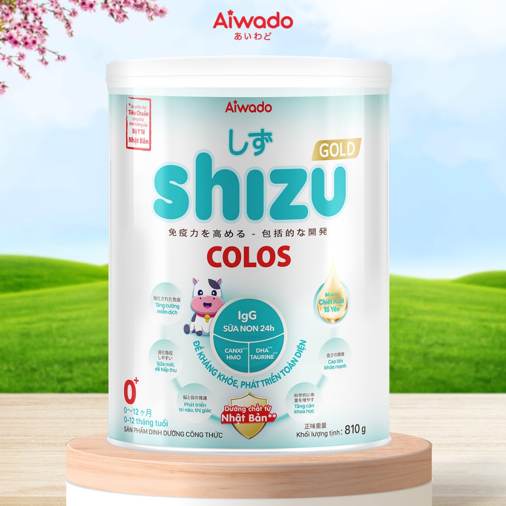 Sữa bột Aiwado SHIZU COLOS GOLD 810g 0+ - ĐỀ KHÁNG KHOẺ, PHÁT TRIỂN TOÀN DIỆN