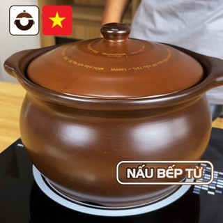 Nồi đất nấu bếp từ 2-3 lít (Men sứ nâu) - NodaCook