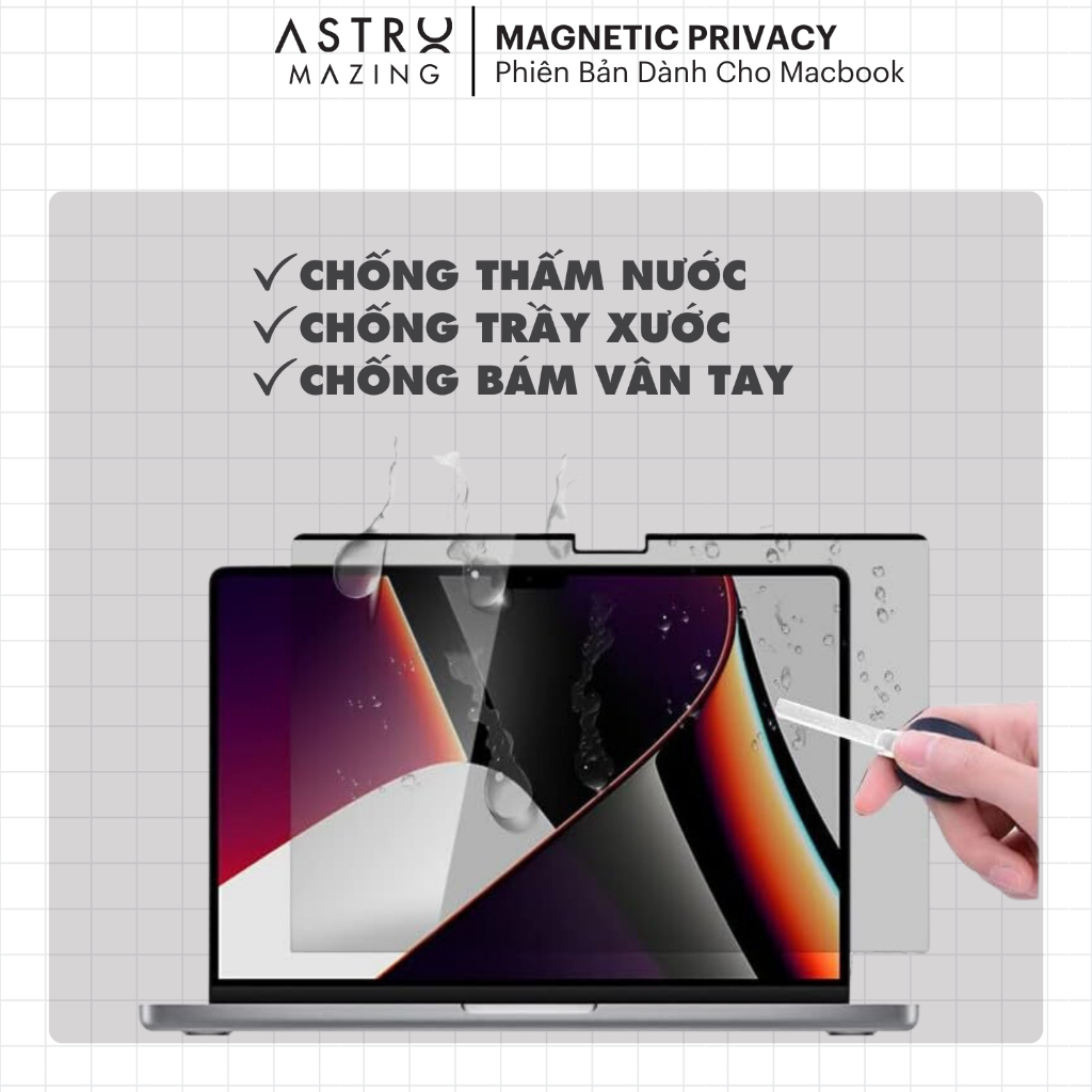 [Chống nhìn trộm] Miếng dán nam châm Magnetic Privacy Film by Astromazing cho MacBook Air Pro 13 14 15 16 inch M1 M2