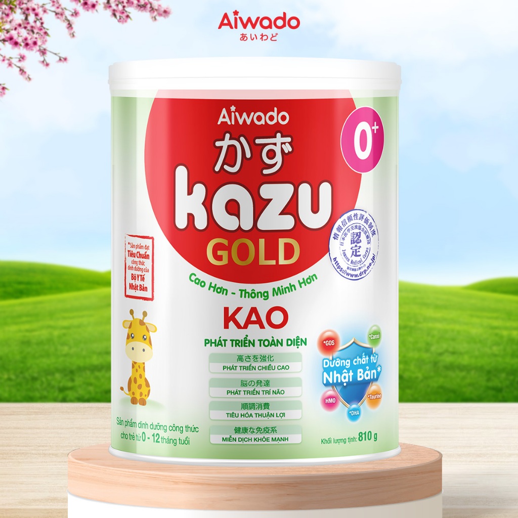 Sữa bột Aiwado KAZU KAO GOLD 0+ 810g - SỮA MÁT CAO LỚN
