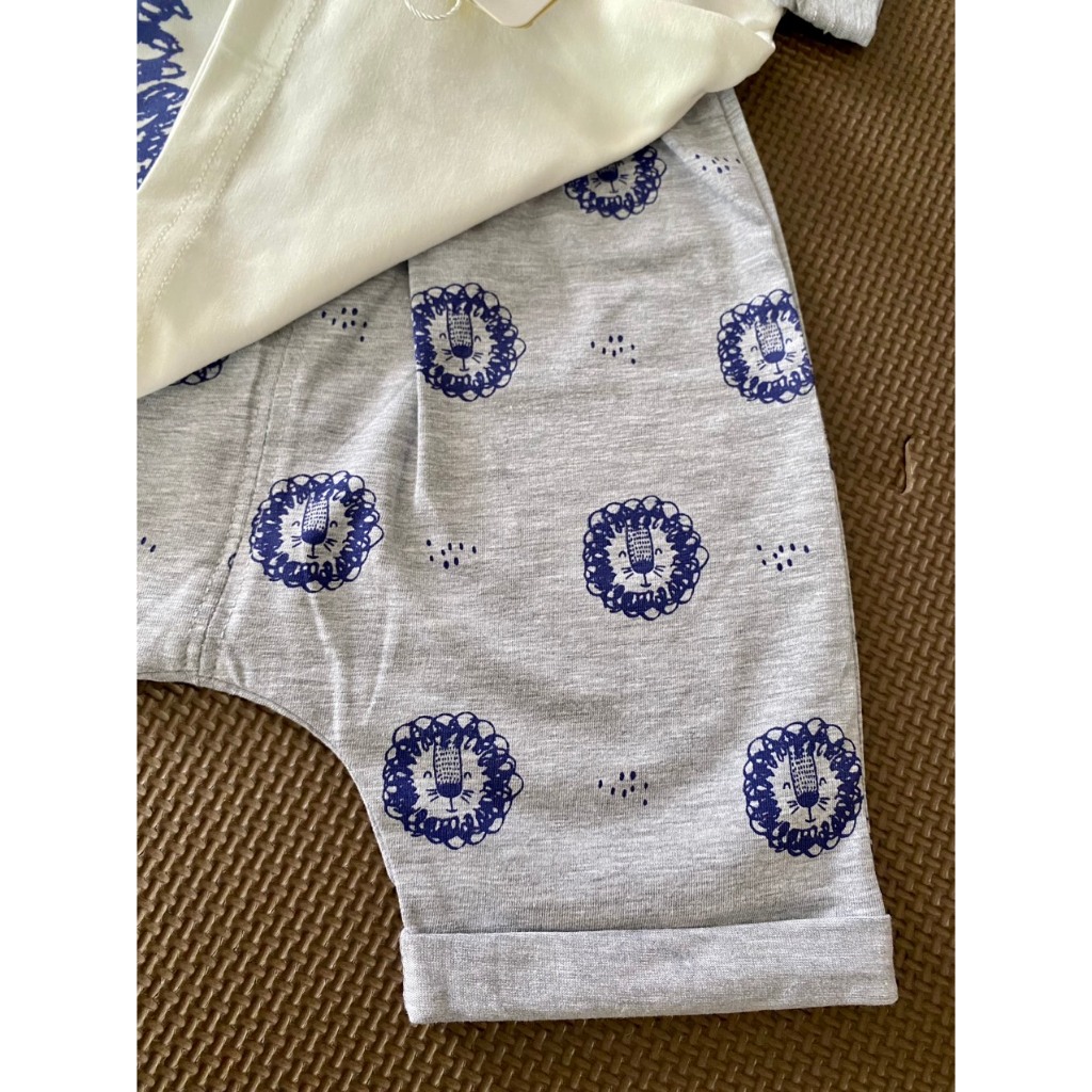 Bộ Áo Quần Lửng Bé Trai Chất Cotton Hoạ Tiết