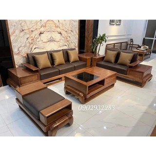 Bộ bàn ghế salon,sofa góc gỗ sồi mẫu mới