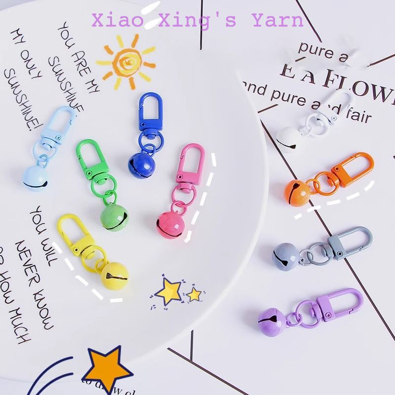Khoá cài kèm chuông nhiều màu sắc gắn móc khoá, balo, thú bông handmade | Xiaoxingyarn