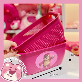 Rổ Nhựa 2 Lớp Rửa Rau Củ, Rửa Rau, Chứa Đồ Hình Gấu Dâu Lotso Hồng Dễ Thương