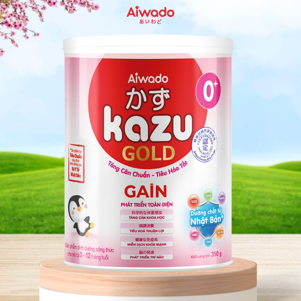 Sữa bột Aiwado KAZU GAIN GOLD 1+ lon 350g - SỮA MÁT TĂNG CÂN