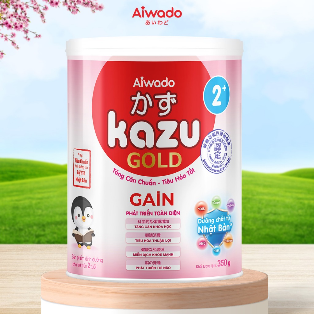 Sữa bột Aiwado KAZU GAIN GOLD 350g 2+  - SỮA MÁT TĂNG CÂN