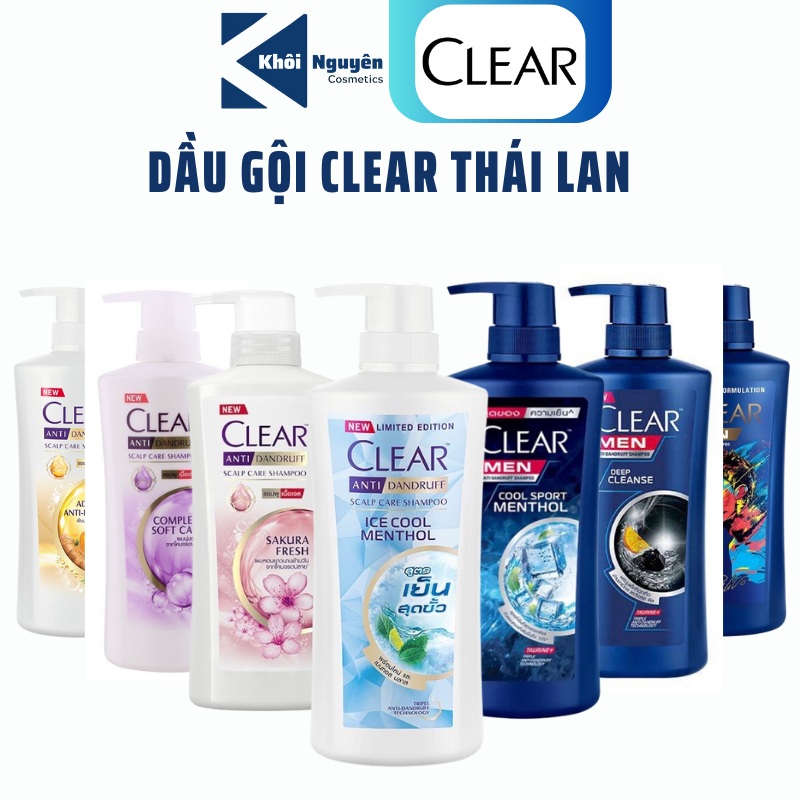 Dầu Gội Clear Men, Clear Bạc Hà, Clear Hoa Anh Đào Thái Lan Mẫu Mới