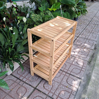 Kệ dép 4 tầng 64cm gỗ cao su