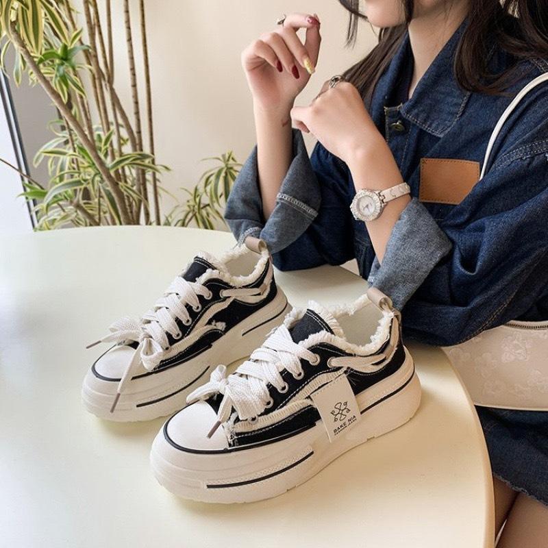 Giày nữ canvas Zata Đế cao 5cm Mã C-2