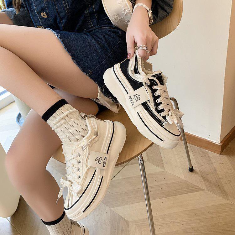 Giày nữ canvas Zata Đế cao 5cm Mã C-2