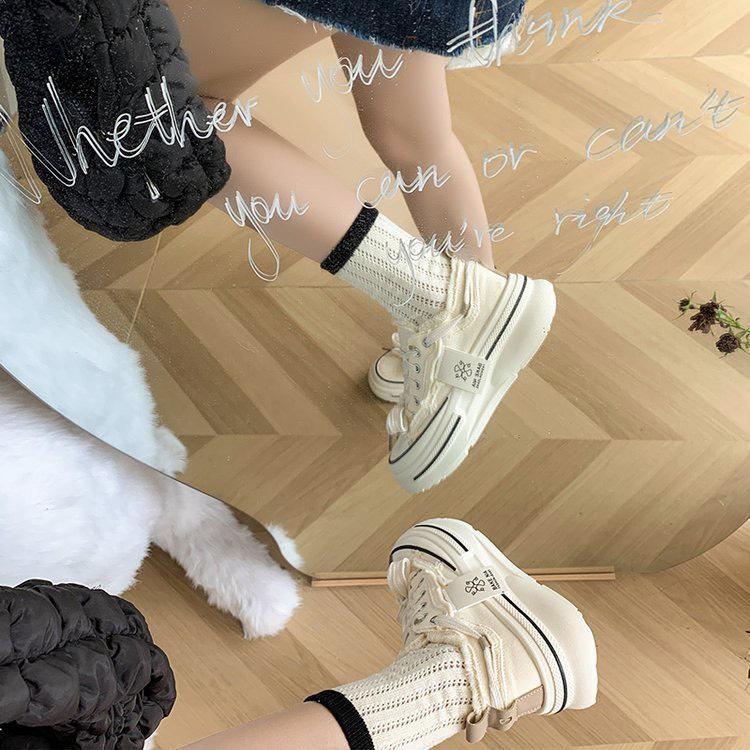 Giày nữ canvas Zata Đế cao 5cm Mã C-2