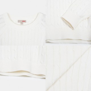 [SPKWD4TU11] Áo SPAO Cable Round Neck Crop Sweater