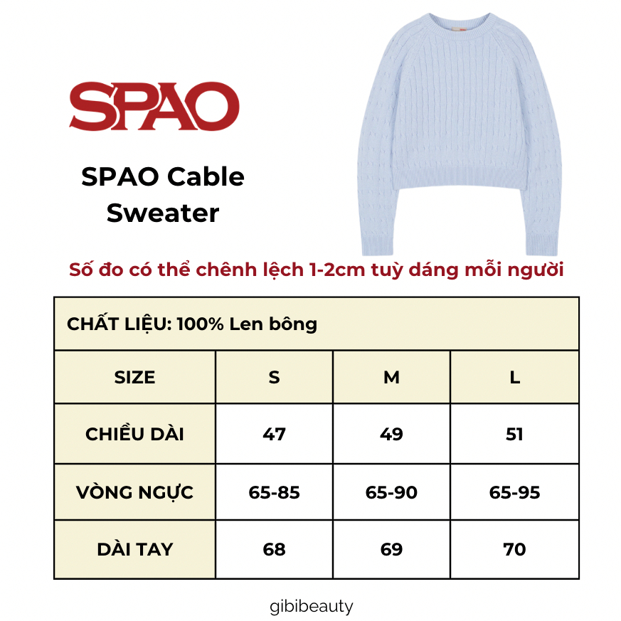 Áo len SPAO Cable Sweater