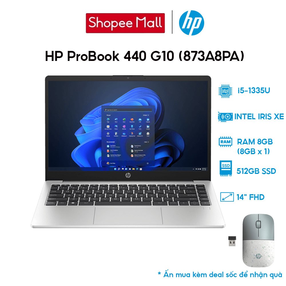 Laptop HP ProBook 440 G10 873A8PA i5-1335U | 8GB | 512GB | 14' FHD | Win 11