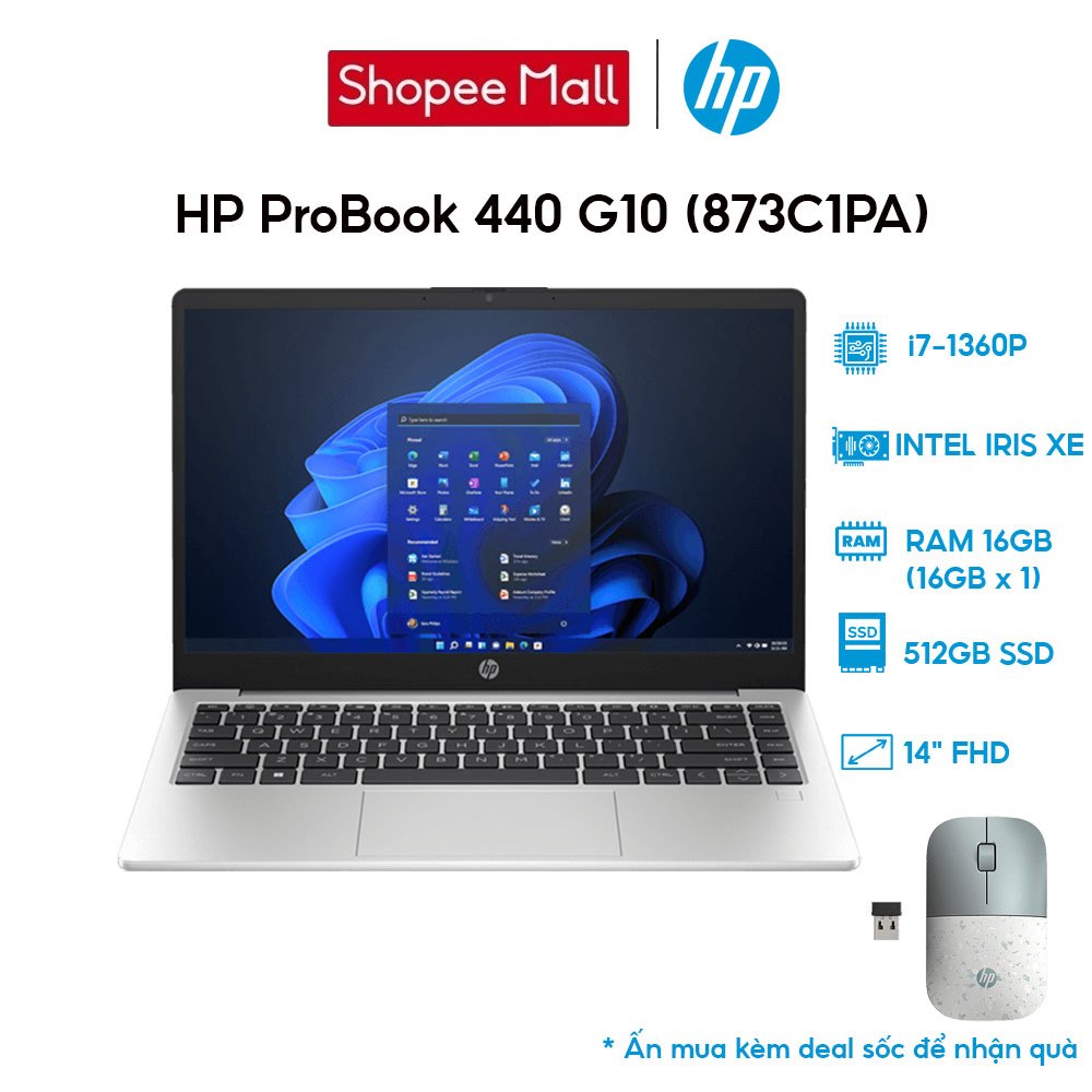 Laptop HP ProBook 440 G10 873C1PA i7-1360P | 16GB | 512GB | Intel Iris Xe Graphics | 14' FHD Touch | Win 11