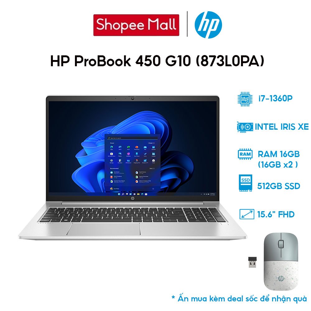 Laptop HP ProBook 450 G10 873L0PA i7-1360P | 16GB | 512GB | 15.6' FHD Touch | Win 11