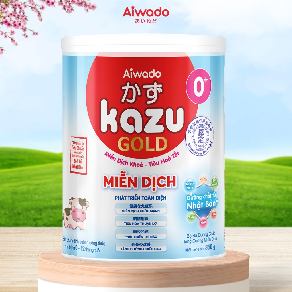 Sữa bột Aiwado KAZU MIỄN DỊCH GOLD 350g 0+ - SỮA MÁT MIỄN DỊCH