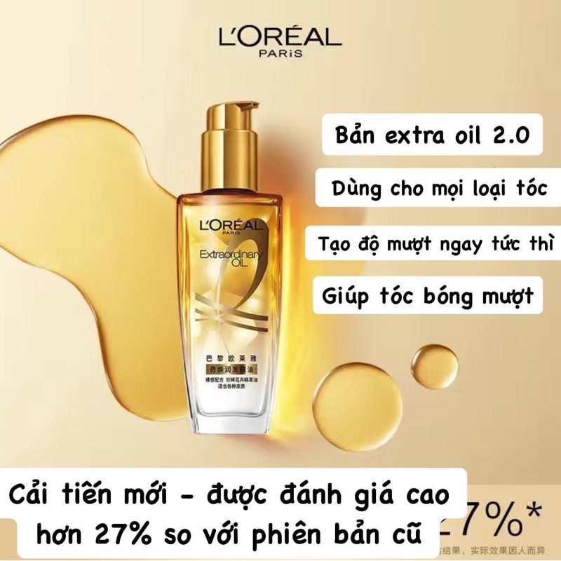 Tinh dầu dưỡng tóc Loreal 100ml - chai thuỷ tinh