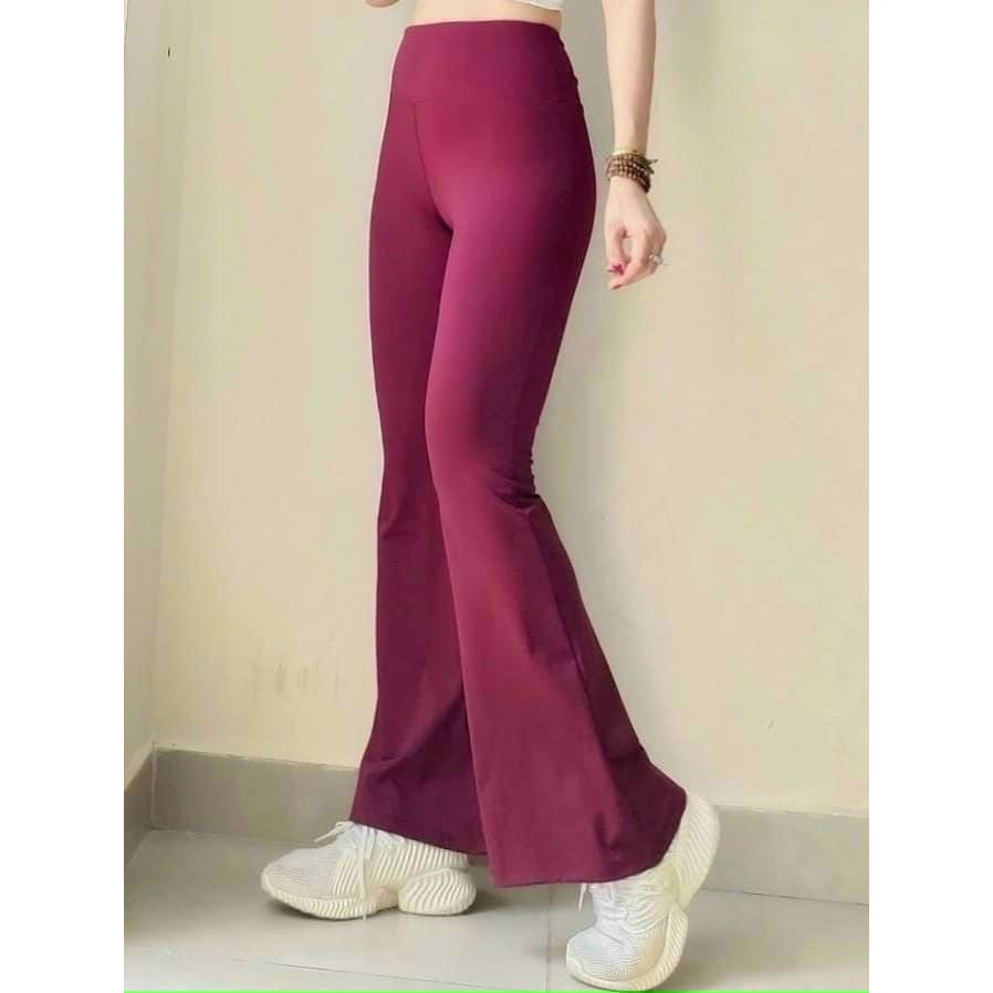 Quần Dài Thể Thao Nữ Ống Loe Trơn Tập Thể Thao Tập Gym Yoga Aerobic Cầu Lông Đi Chơi Cao Cấp