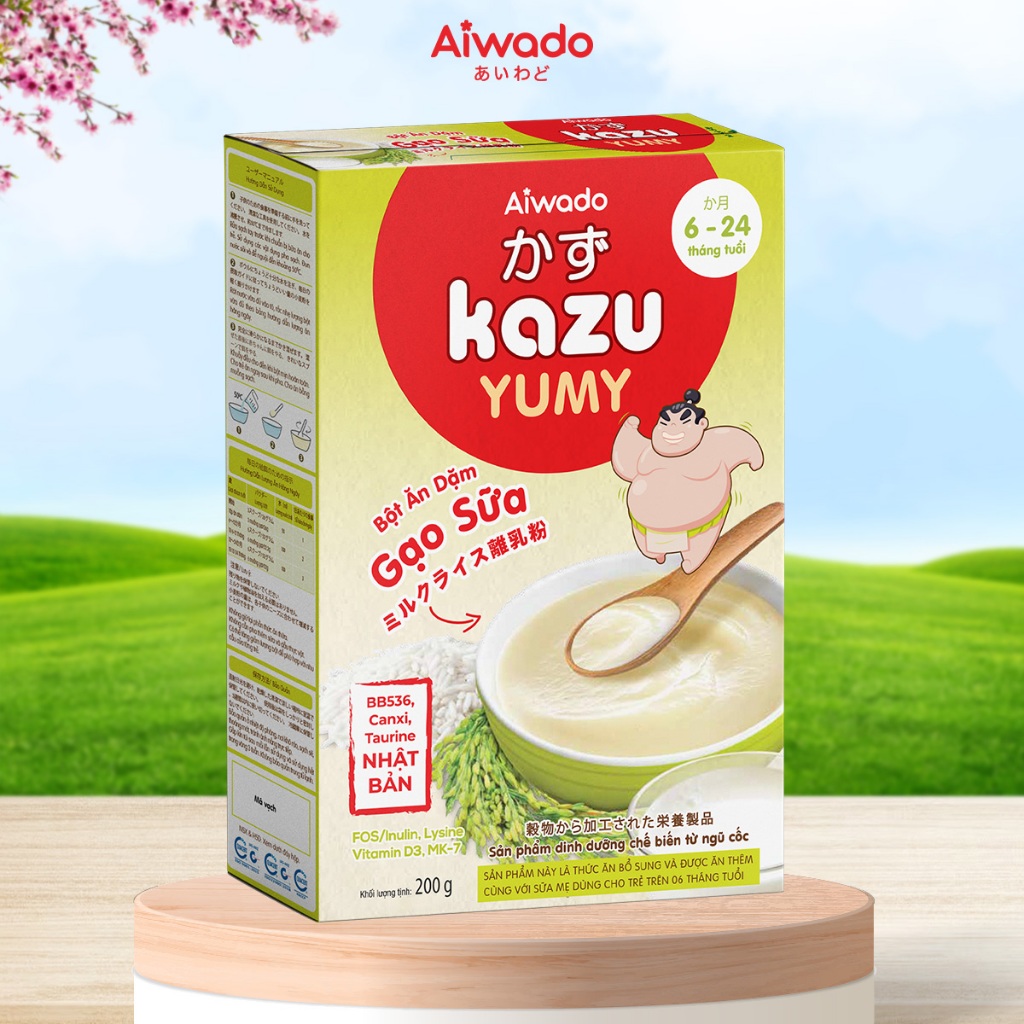 Bột ăn dặm Aiwado Kazu Yumy Gạo sữa 200g (trên 4 tháng)