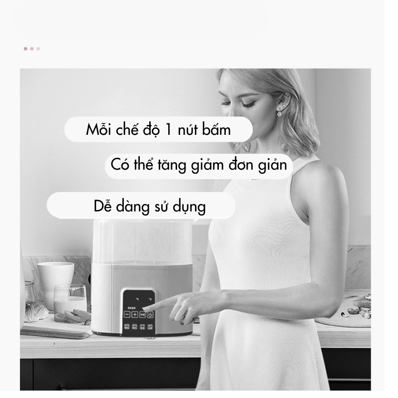 Máy Hâm Sữa Tiệt Trùng Bình Sữa Bằng Hơi Nước Cao Cấp 4in1 Màn Hình Led Cảm Ứng Máy Tiệt Trùng Rã Đông Hâm Nóng Thức Ăn