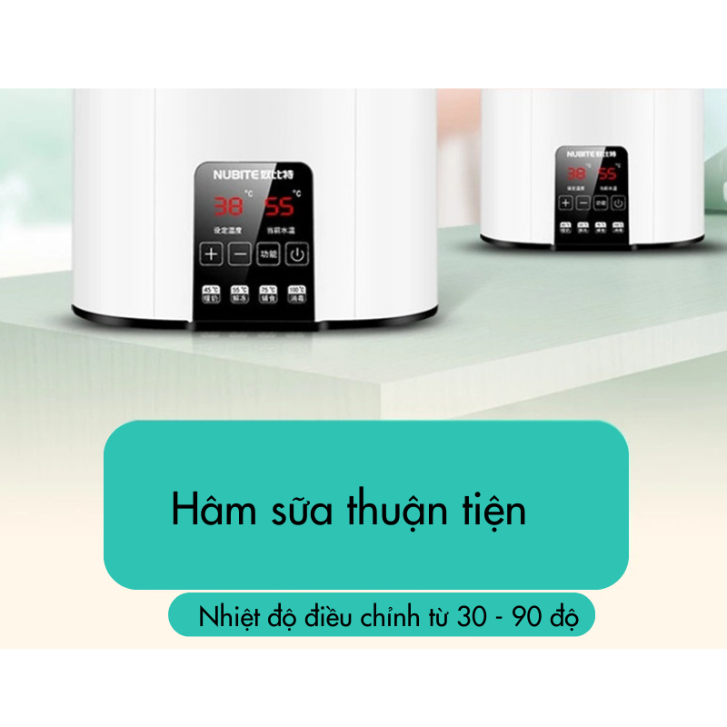Máy Hâm Sữa Tiệt Trùng Bình Sữa Bằng Hơi Nước Cao Cấp 4in1 Màn Hình Led Cảm Ứng Máy Tiệt Trùng Rã Đông Hâm Nóng Thức Ăn