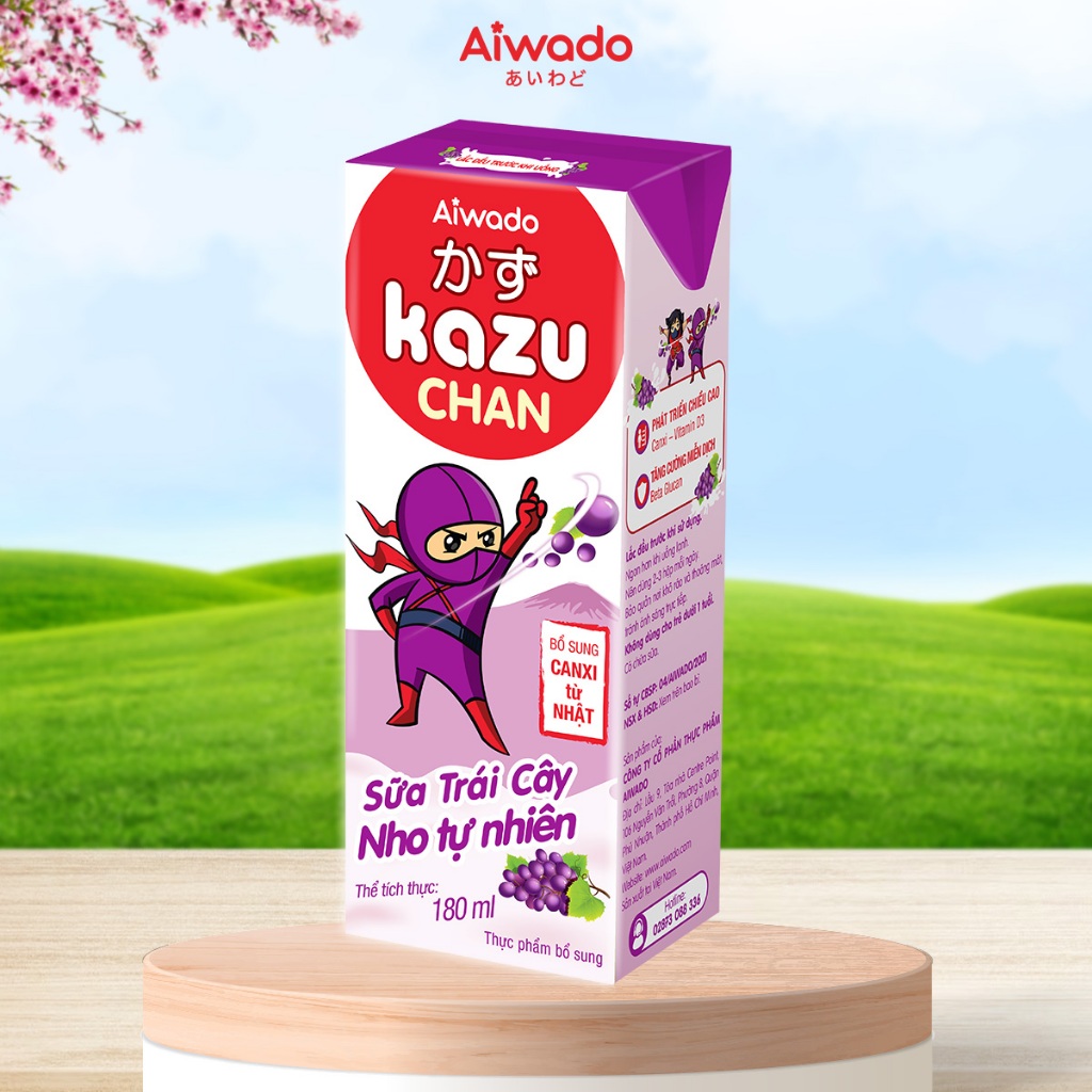 Aiwado Kazu Chan - Sữa trái cây Nho tự nhiên