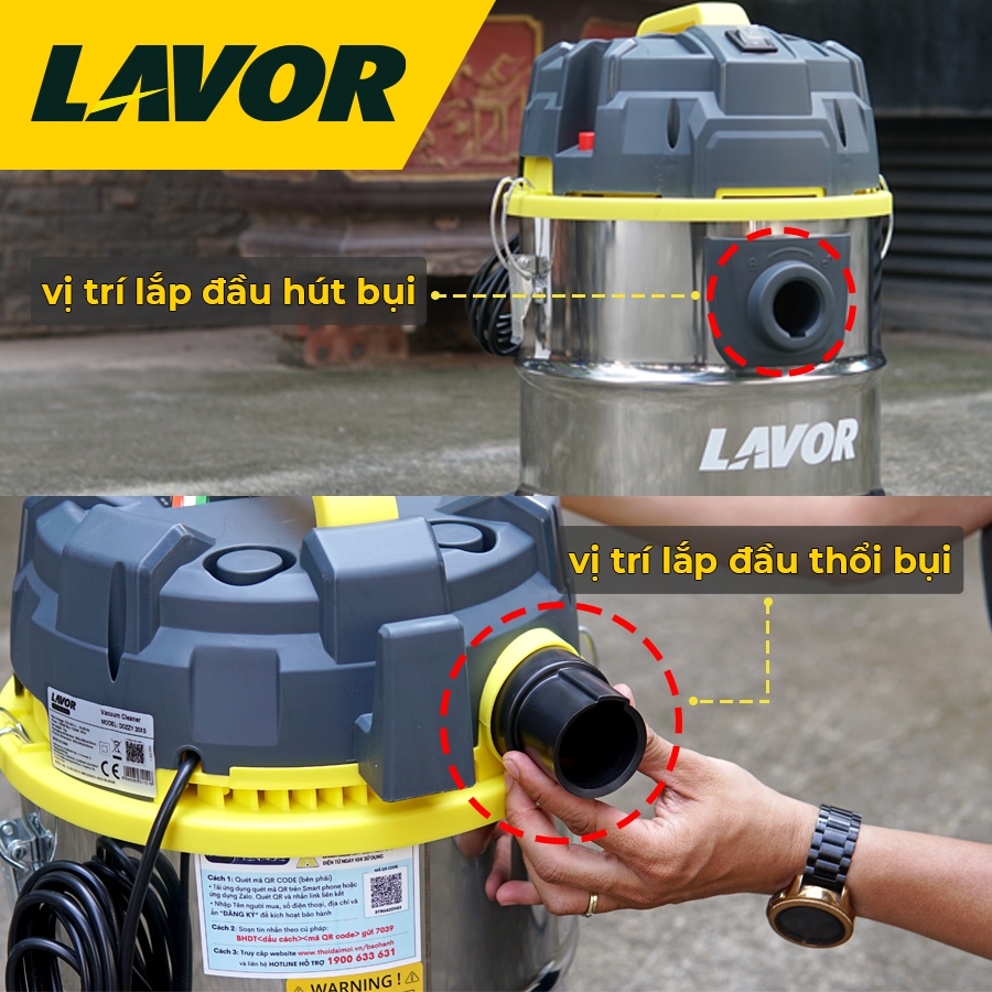 Máy hút/thổi bụi khô và ướt công nghiệp Lavor Dozzy 20XS(20 lít) -  Dọn sạch bụi bẩn với bộ lọc linh hoạt -BHĐT 12 tháng