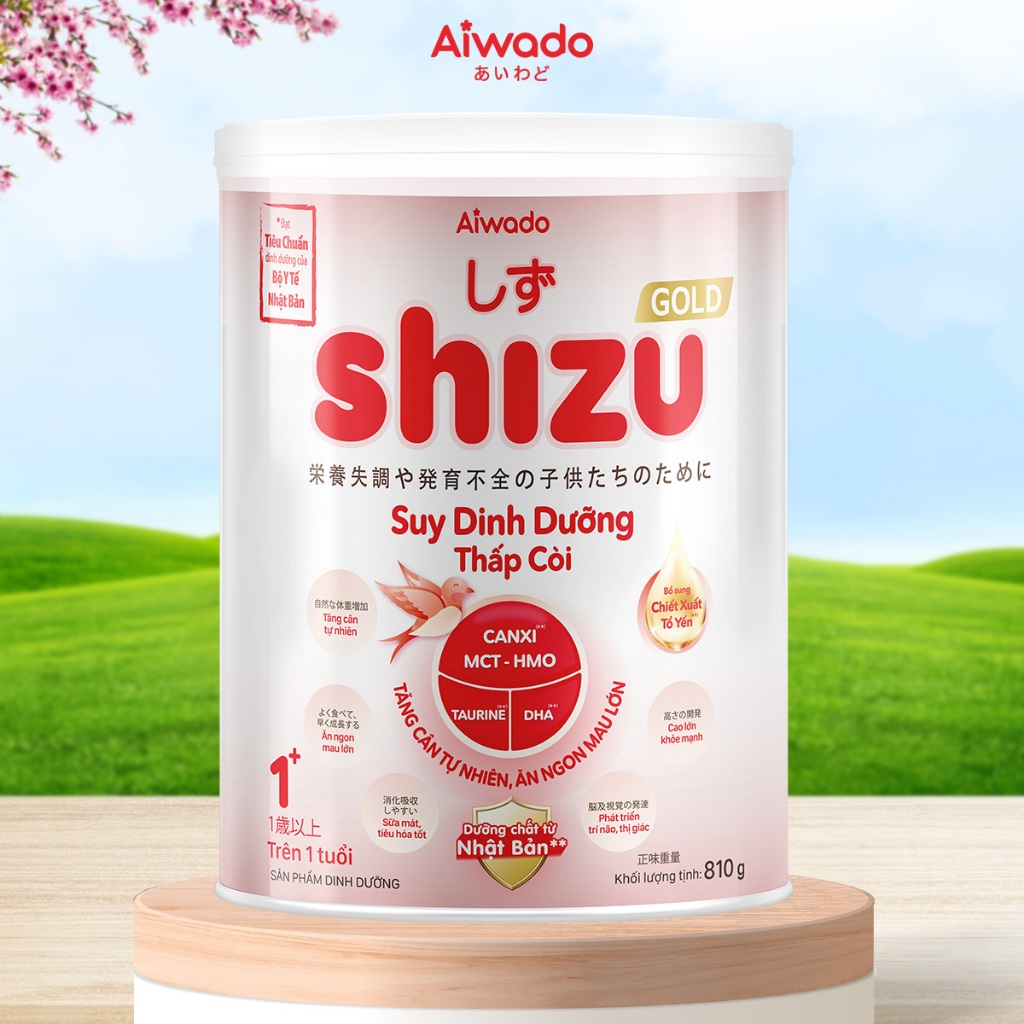 Sữa bột Aiwado Shizu Gold Suy Dinh Dưỡng Thấp Còi 810g 1+ - TĂNG CÂN TỰ NHIÊN, ĂN NGON MAU LỚN