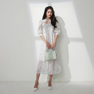 MAYBI Đầm phối nơ tay bồng