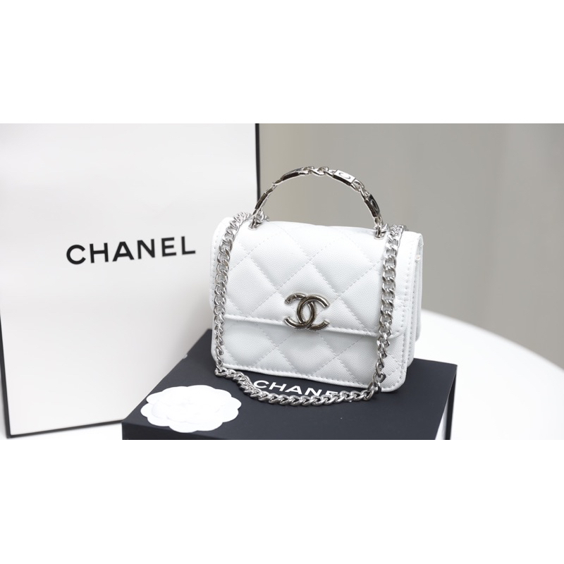 Túi Xách Chann Neo Mini Trắng Đen Size 16  -  By Anh Dinh Phuong