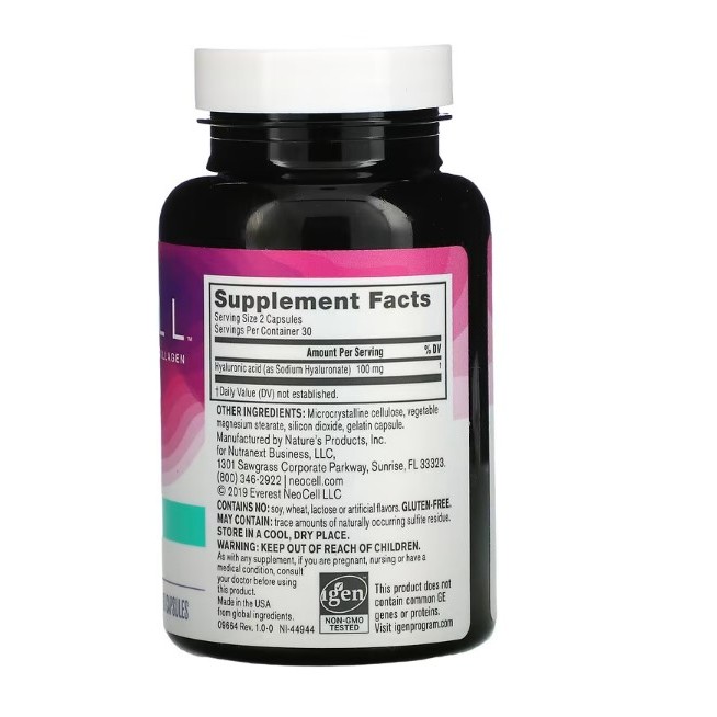 VIÊN UỐNG NEOCELL HA HYALURONIC 120mg HÀM LƯỢNG CAO , CẤP ẨM DƯỠNG DA CHÍNH HÃNG USA