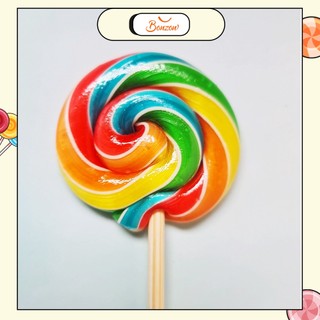 Kẹo mút cầu vồng hương trái cây tổng hợp lolipop mini 3,5 cm - Kẹo que handmade Bonzon Candy