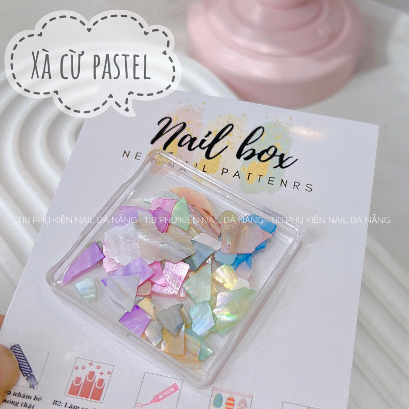 Xà cừ 7 màu tông pastel-Pk trang trí móng-tib nail