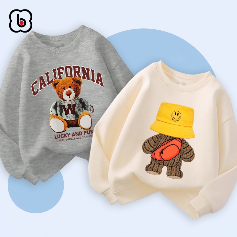 Áo sweater bé trai BabyloveGO áo nỉ thu đông dài tay cho bé in hình độc đáo đáng yêu