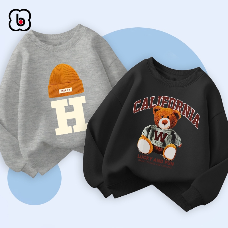 Áo sweater bé trai BabyloveGO áo nỉ thu đông dài tay cho bé in hình độc đáo đáng yêu