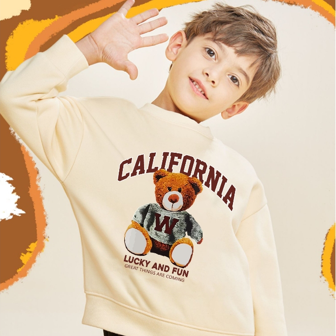 Áo sweater bé trai BabyloveGO áo nỉ thu đông dài tay cho bé in hình độc đáo đáng yêu