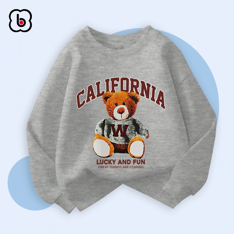 Áo sweater bé trai BabyloveGO áo nỉ thu đông dài tay cho bé in hình độc đáo đáng yêu