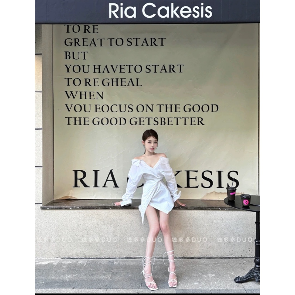 ÁO GIẢ VÁY DÁNG DẤU QUẦN KIỂU SƠMI HỞ VAI PHONG CÁCH HÀN QUỐC MÙA HÈ DÀNH CHO NỮ