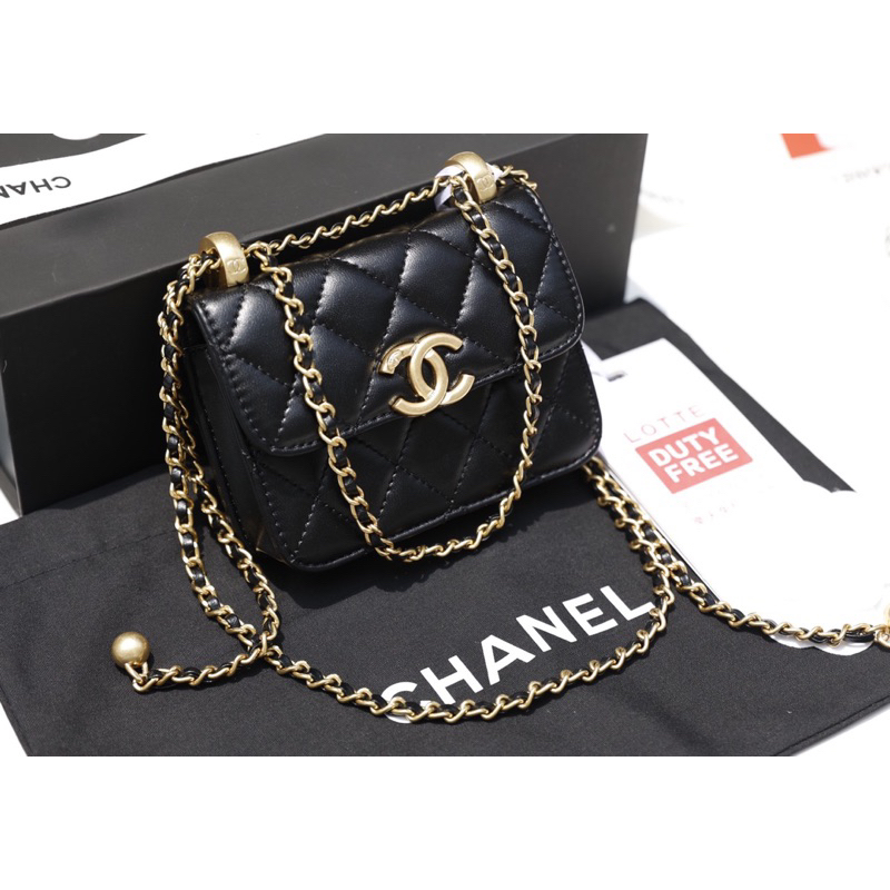 Túi Xách Chann Neo Mini Trắng Đen Đỏ Size 10.5  -  By Anh Dinh Phuong