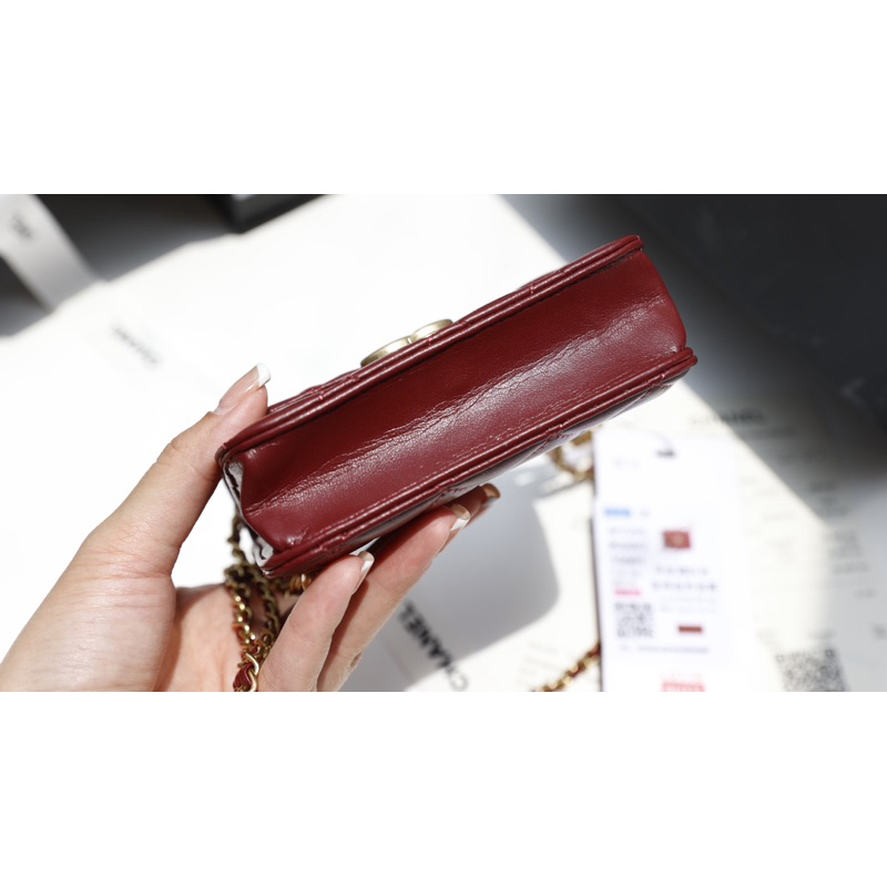 Túi Xách Chann Neo Mini Trắng Đen Đỏ Size 10.5  -  By Anh Dinh Phuong