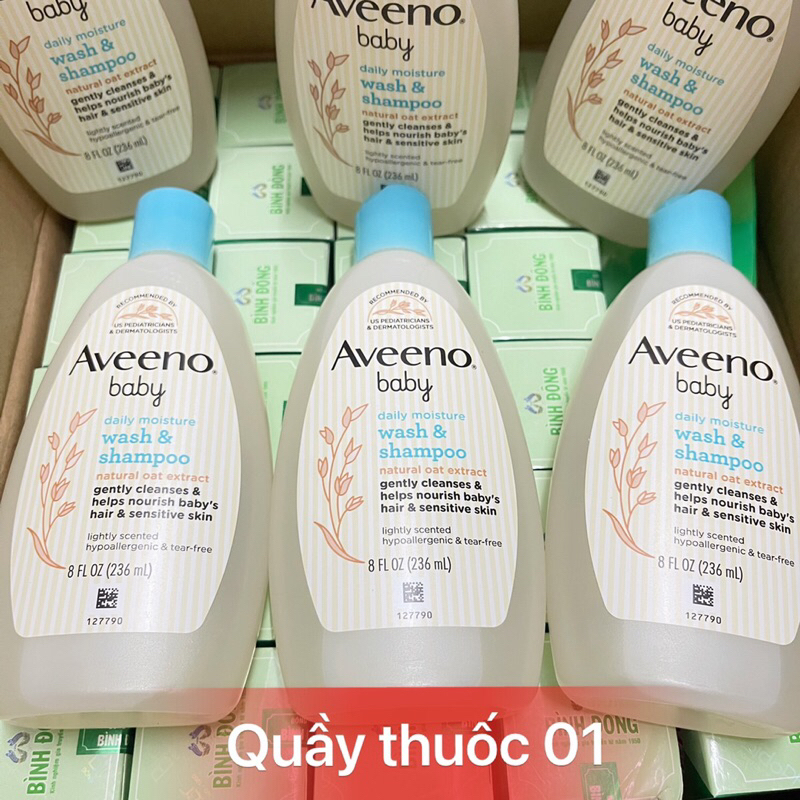 Sữa tắm gội toàn thân Aveeno Wash & Shampoo Chính Hãng chai 236ml