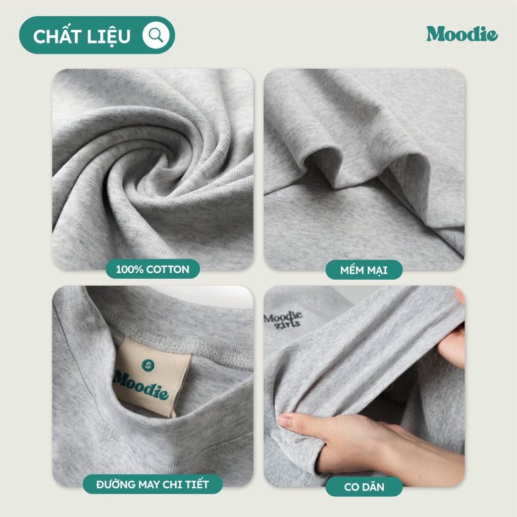 Áo Baby Tee thêu MOODIE GIRL chất thun co dãn | MOODIE Brand