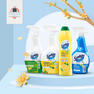 Bộ Sunlight dành cho bếp: nước lau bếp, nước lau kính, kem tẩy | Chai xịt 500ml