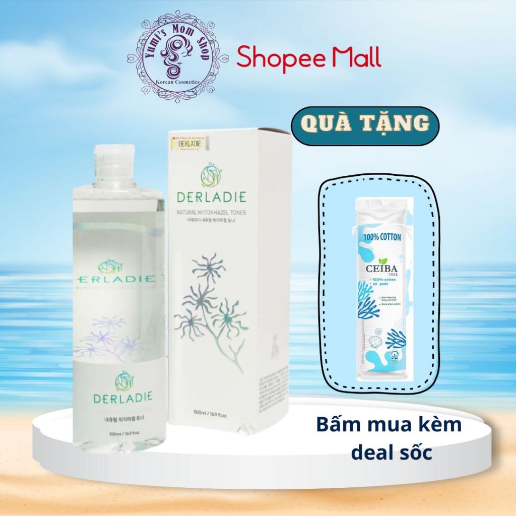 Nước Hoa Hồng chiết Xuất Cây Phỉ Derladie Natural Toner 500ml