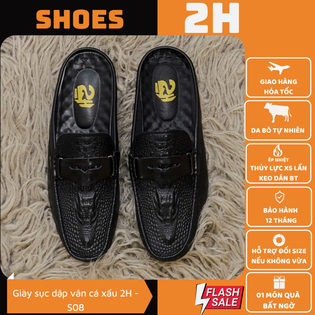 Sục nam da bò in dập vân cá xấu, khâu đế vong quanh màu big size